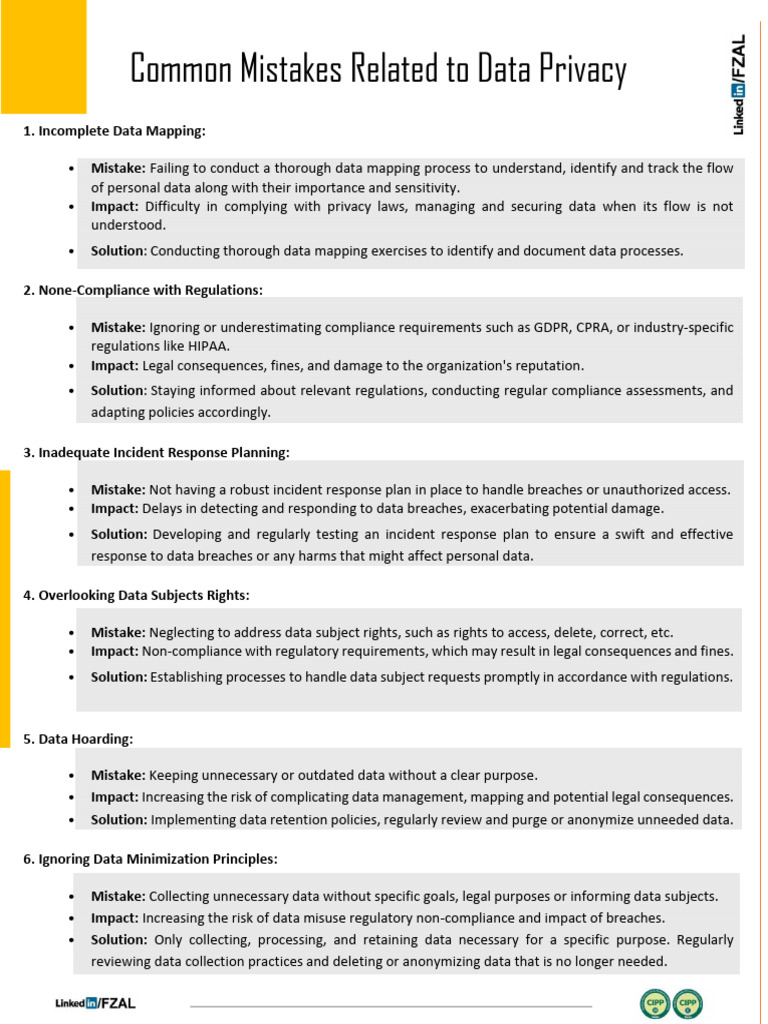 Common Mistakes Related To Data Privacy | PDF | Regulatory Compliance ...