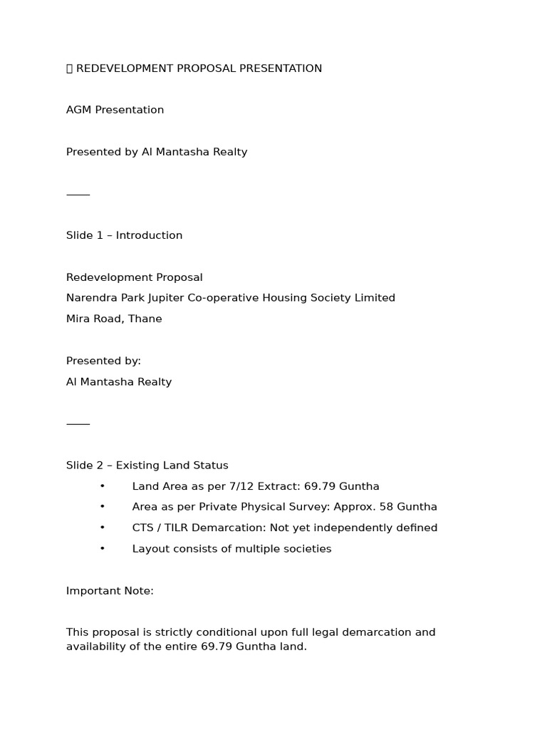 Proposal by Al Mantasha Realty | PDF