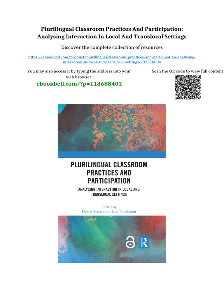 Plurilingual Classroom Practices and Participation: Analysing ...