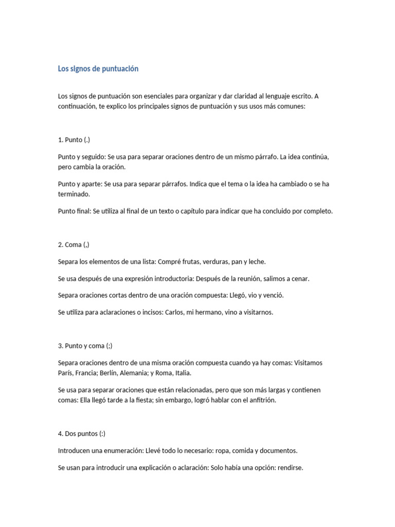 Signos de Puntuacion Formato | PDF | Puntuación | Coma