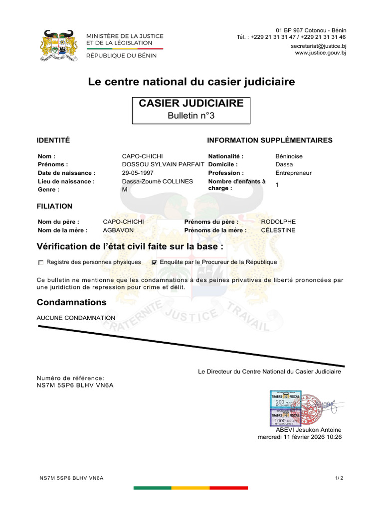 Casier Judiciaire | PDF | Justice | Crime et violence