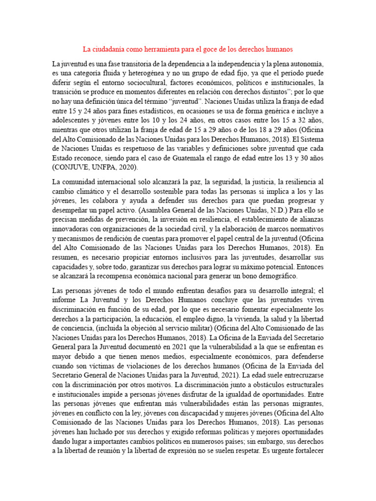 La Ciudadanía Como Herramienta para El Goce de Los Derechos Humanos ...