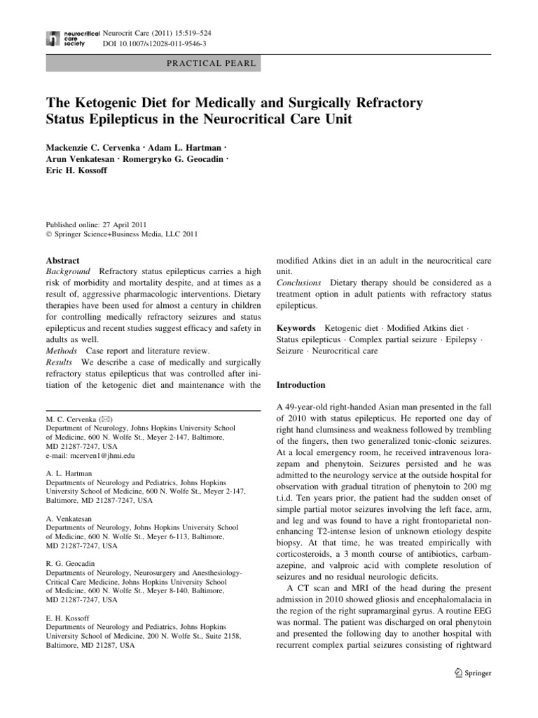The Ketogenic 46421 | PDF | Ketogenic Diet | Epilepsy