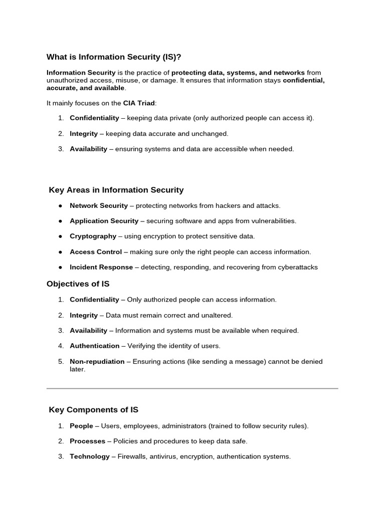 IS week 1 | PDF | Information Security | Computer Security