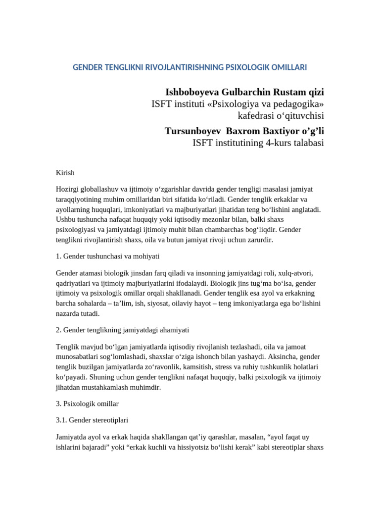 Gender | PDF