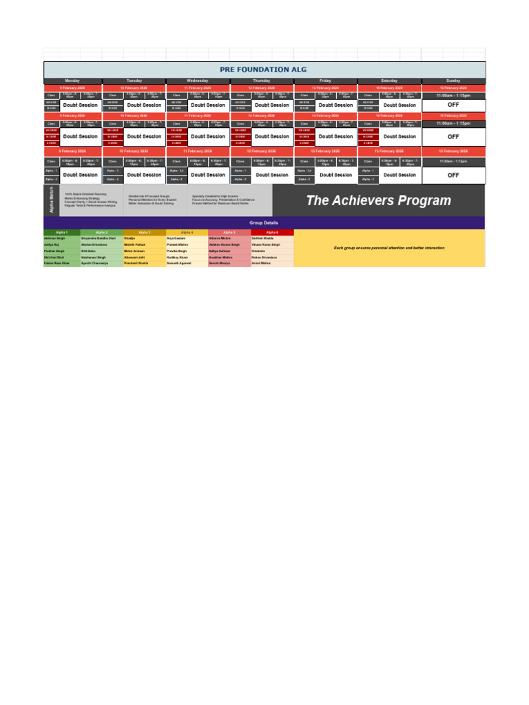 New Pre Foundation Schedule 1 | PDF