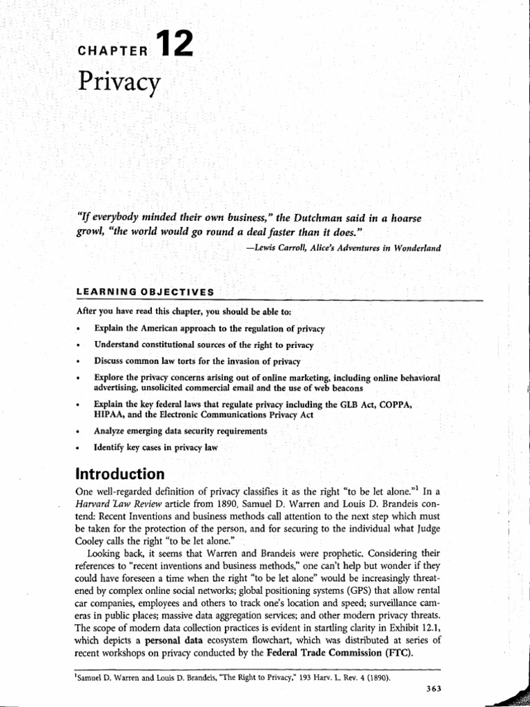 Chapter 12 Privacy | PDF
