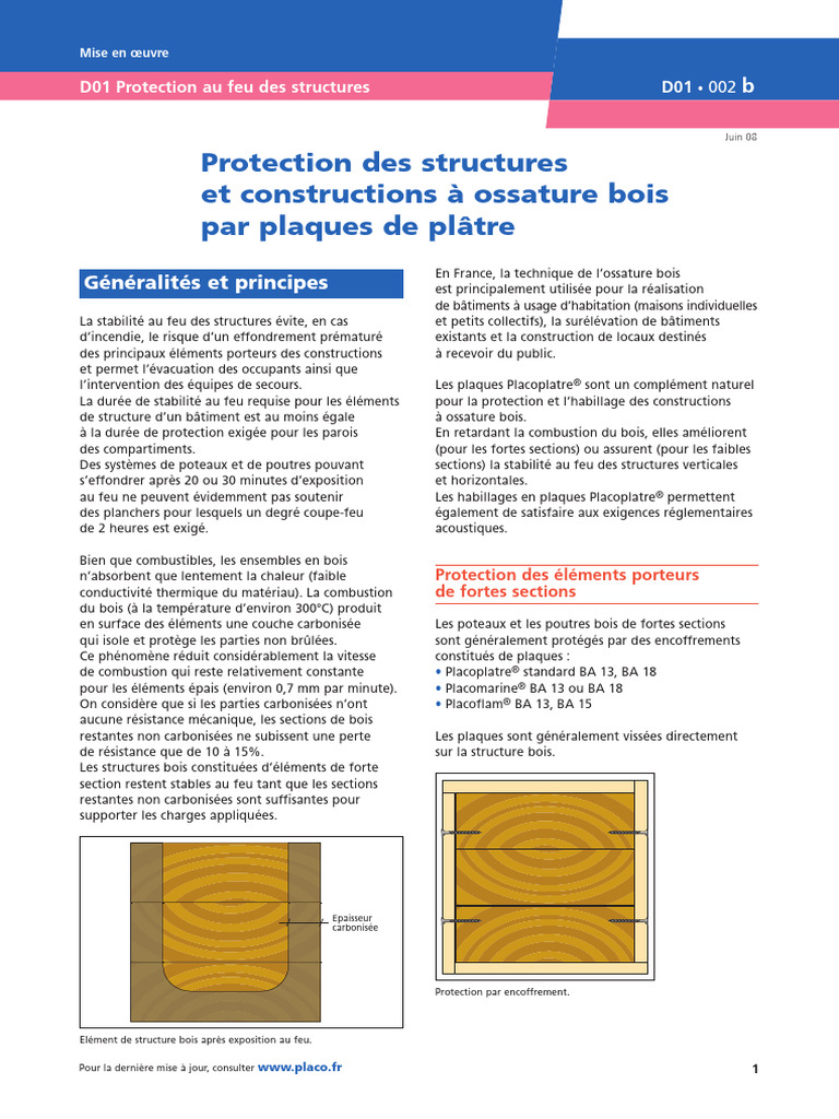Protection Des Structures Et Constructions À Ossature Bois Par Plaques ...