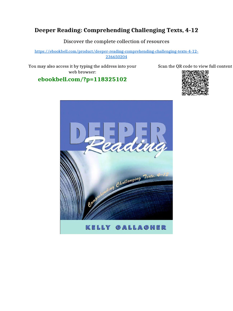 Deeper Reading: Comprehending Challenging Texts, 4-12 Digital Download ...