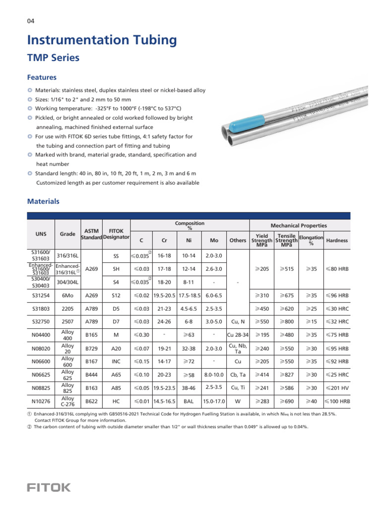 Instrumentation Tubing en | PDF | Pipe (Fluid Conveyance) | Stainless Steel