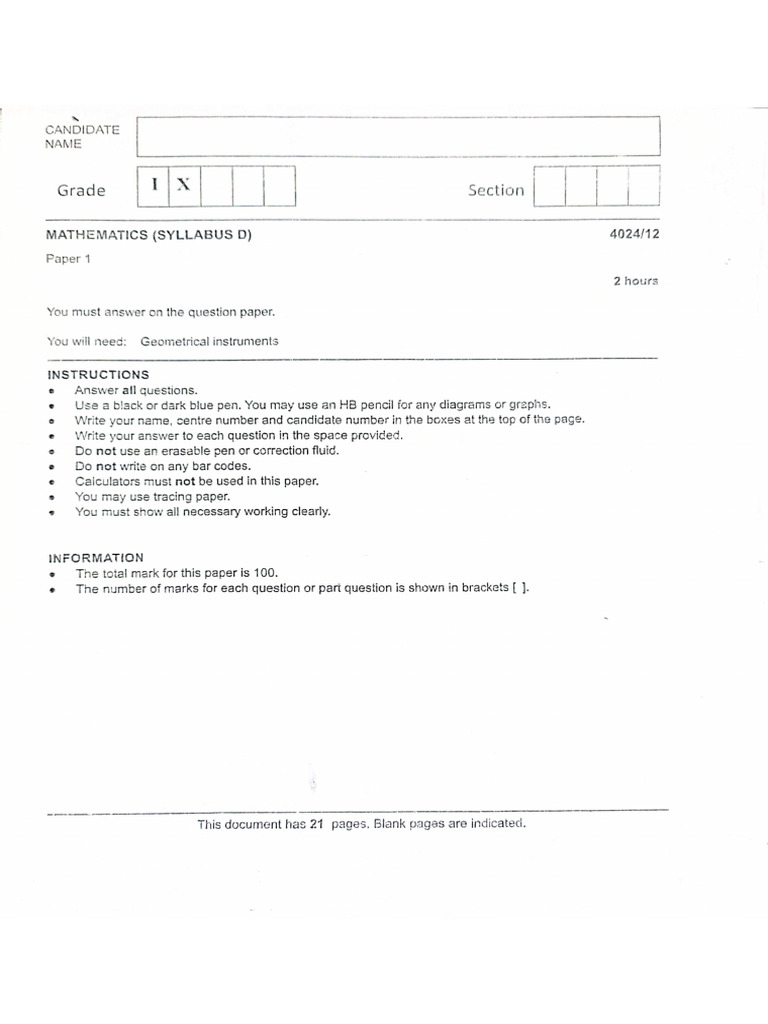 Paper1 Math 4024 | PDF