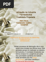 Validação na Industria Farmacêutica