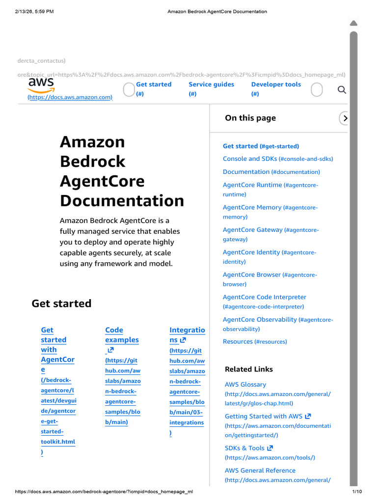 Amazon Bedrock AgentCore Documentation | PDF | Amazon Web Services ...