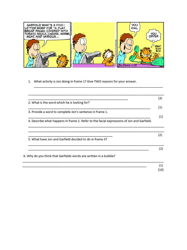 GR 9 Eng Fal - Cartoons - Worksheet | PDF