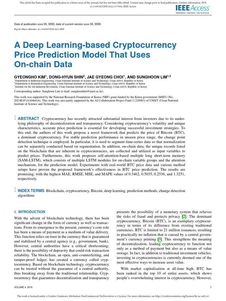 A Deep Learning Based Cryptocurrency Price Prediction Model 3sgoeay7 ...