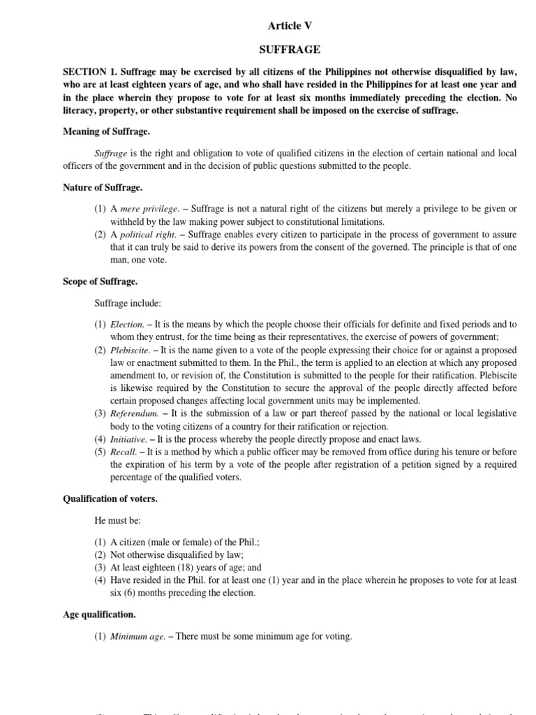 Article v suffrage image