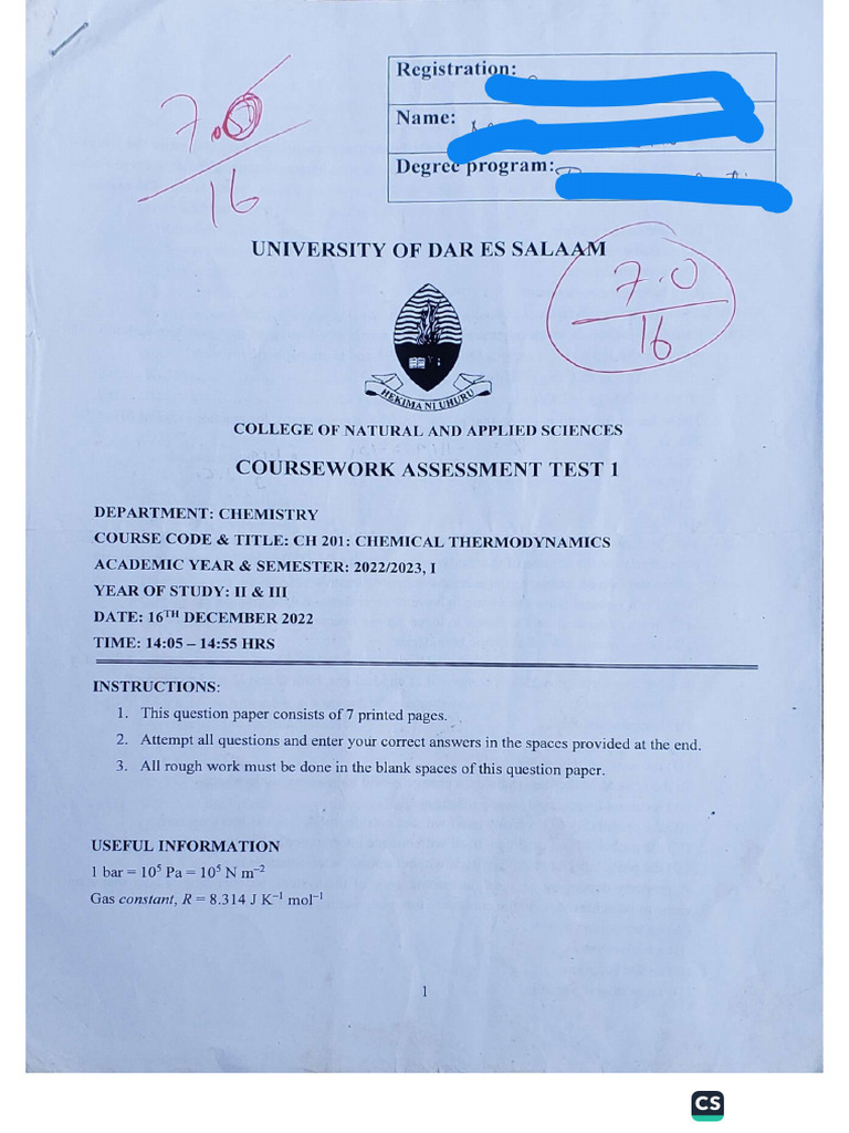 CH 201 Test 1 & 2-1 | PDF