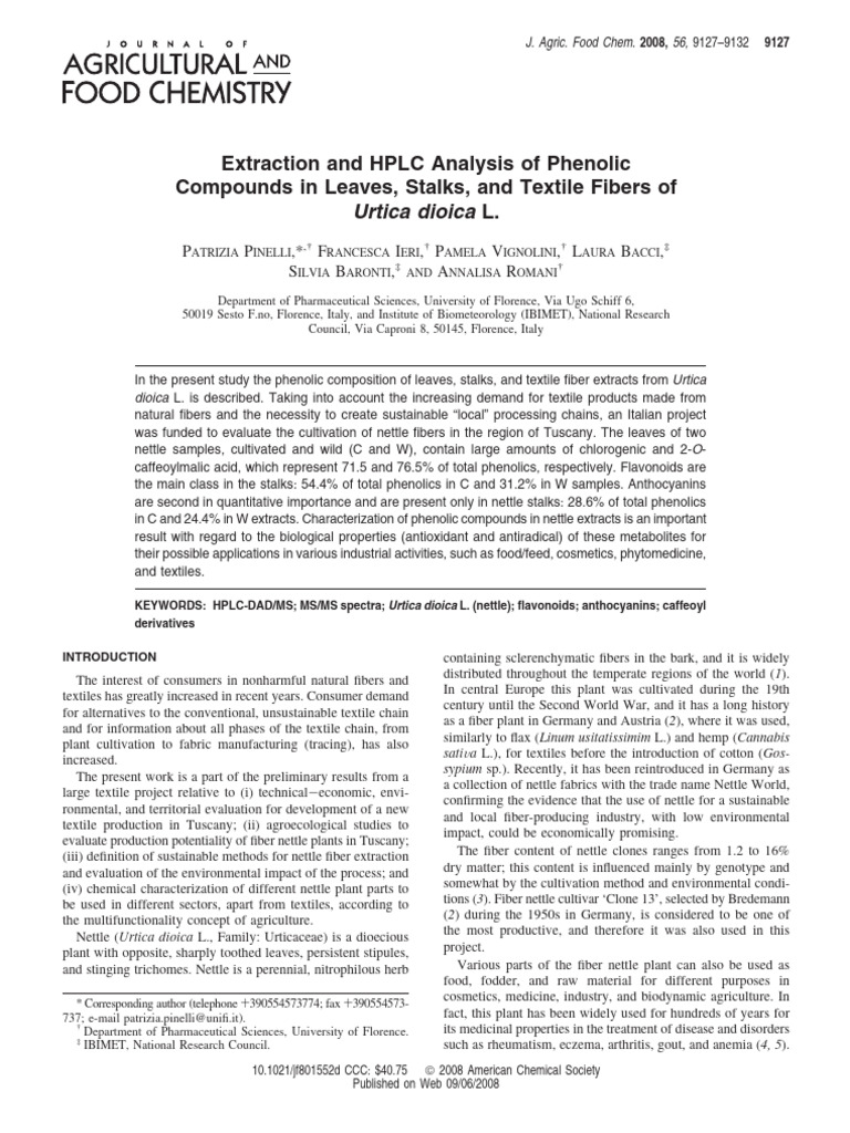 Extraction and HPLC Analysis of Phenolic | PDF | Polyphenol | Tandem ...