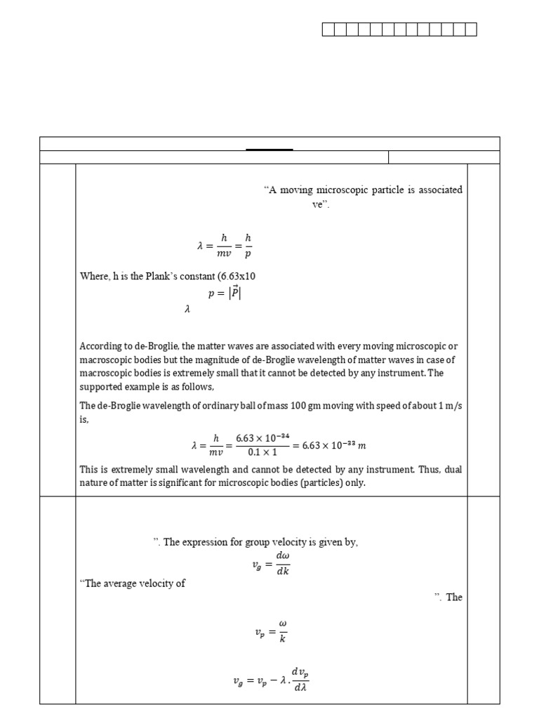 Solution of PU BAS 101 2024-25 | PDF | Diffraction | Wave Function