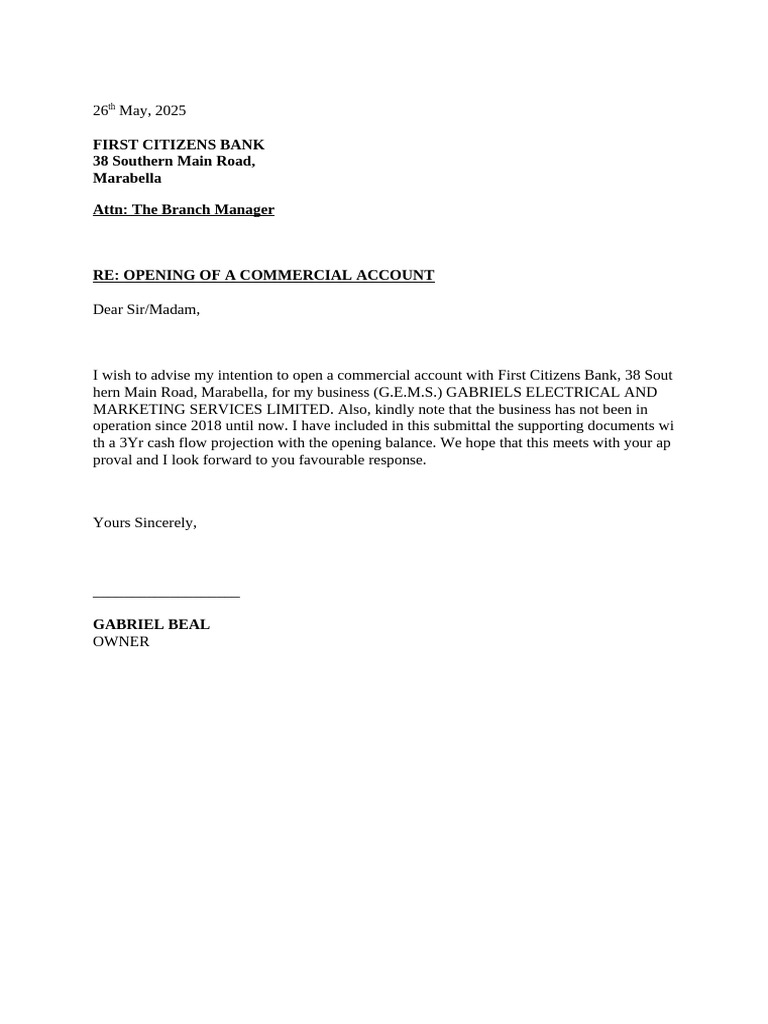Bank Letter Gb | PDF