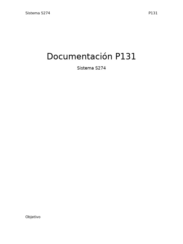 Documentación P131 S274 | PDF
