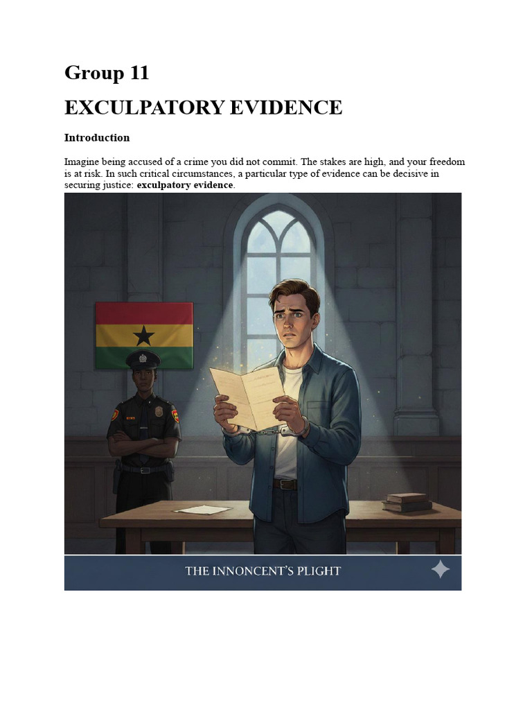 Group 11 Exculpatory Evidence | PDF | Prosecutor | Burden Of Proof (Law)