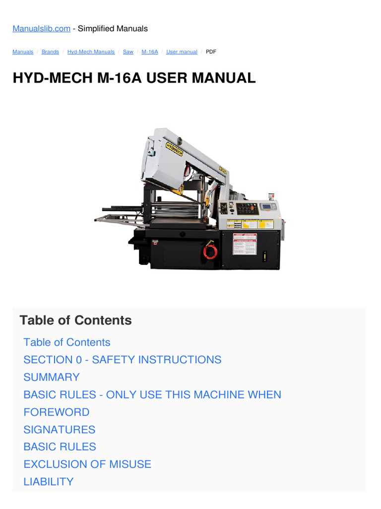 Hyd-Mech M-16A User Manual | PDF | Programmable Logic Controller | Switch