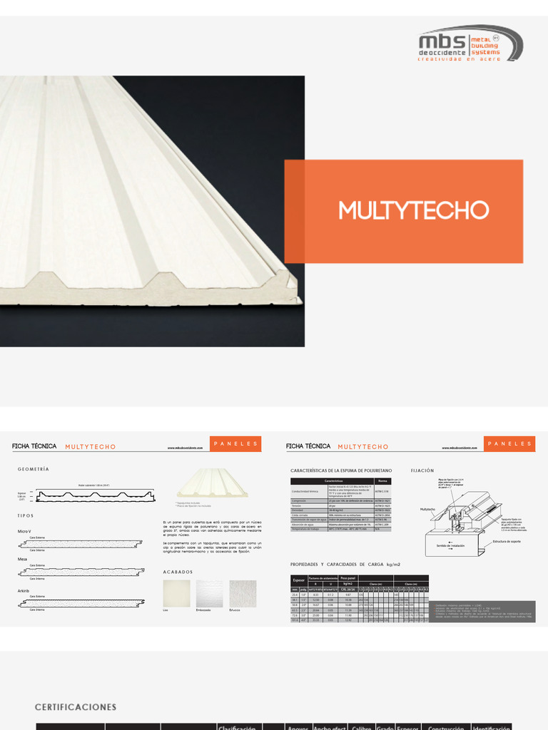 Ficha Multipanel Multytecho | PDF | Química Física | Materiales de ...