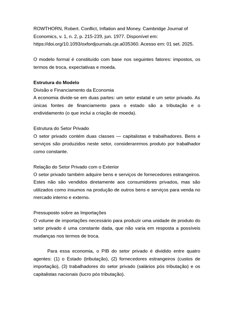 Resumos Modelos | PDF | Inflação | Economia