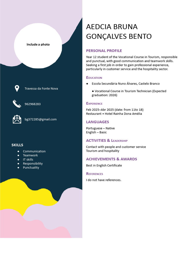 Aedecia Bento - 3TAS TT My CV Template ENG.docx | PDF