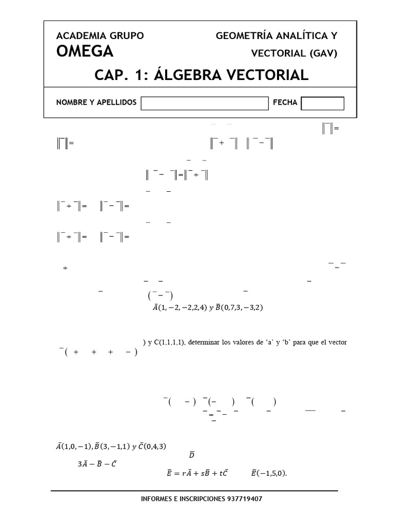 Gav 1 Algebra Vectorial | PDF | Vector Euclidiano | Euclides