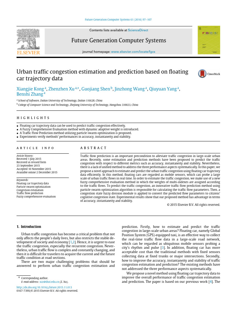 Urban Traffic Congestion | PDF | Support Vector Machine | Prediction