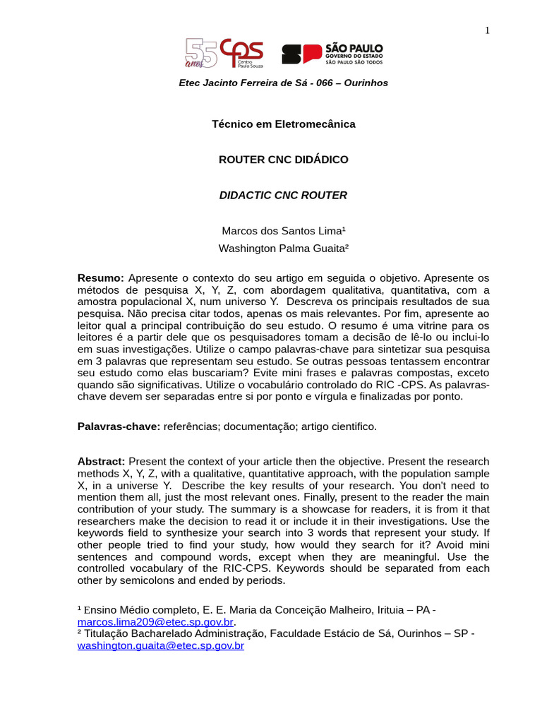 TCC Etec 2025 | PDF | Fonte de energia | Eletrônicos