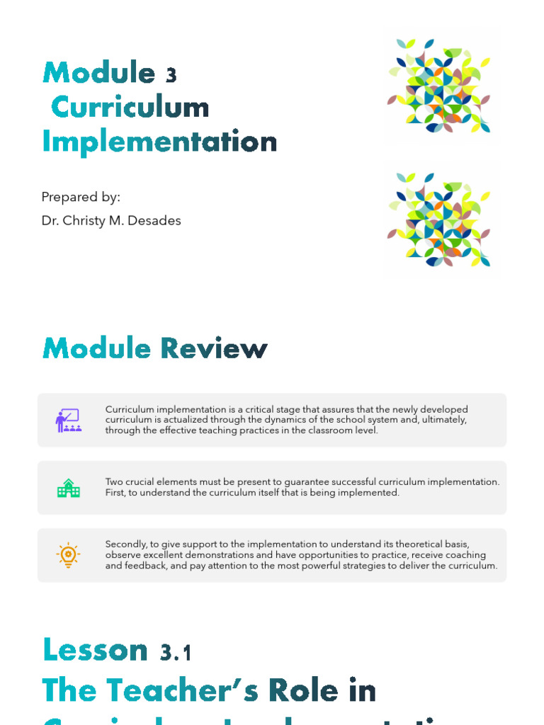 Module 3 Lesson 3.1 | PDF | Curriculum | Teachers