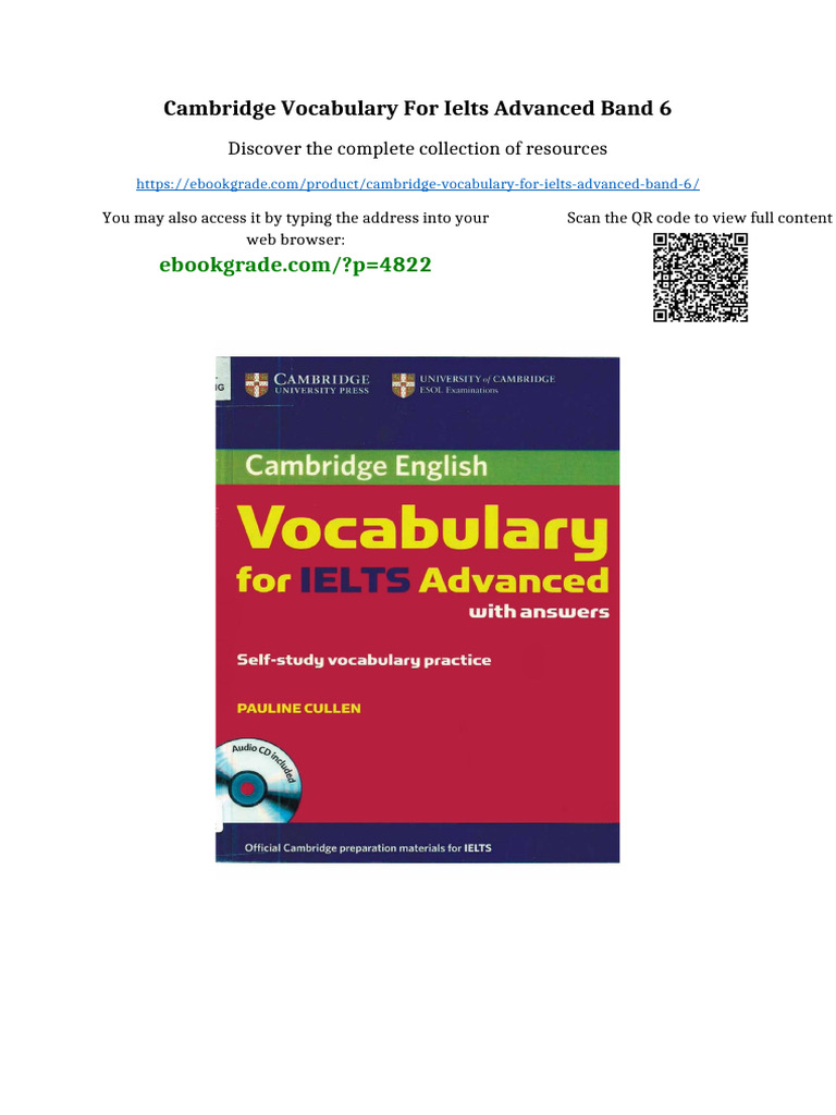 Cambridge Vocabulary For IELTS Advanced Band 6 No Waiting Time | PDF ...