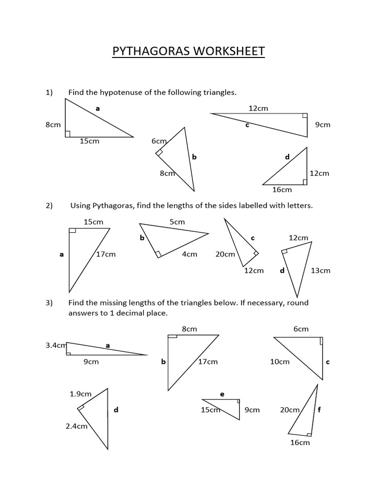 [364605]Pythagoras Revision | PDF | Geometry | Elementary Mathematics