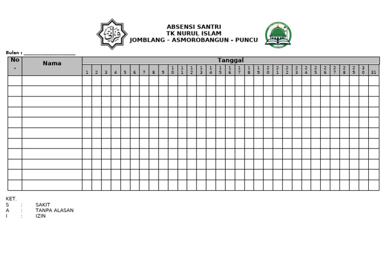 Absen TK | PDF