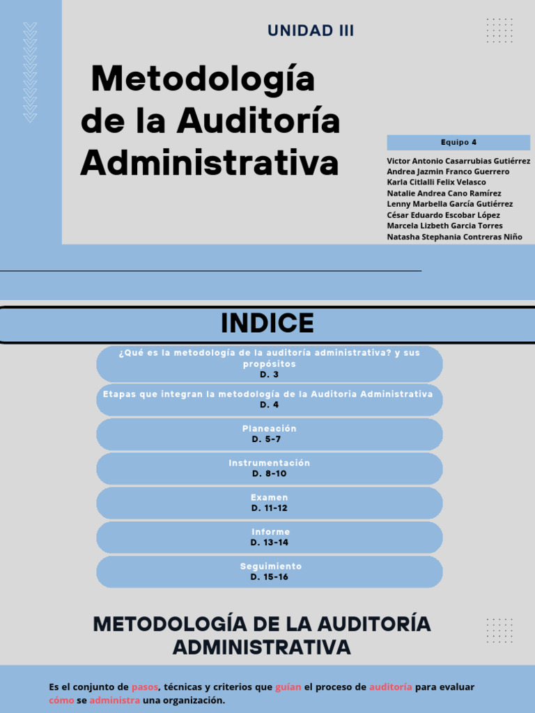 Metodología de La Auditoria Administrativa | PDF | Auditoría ...