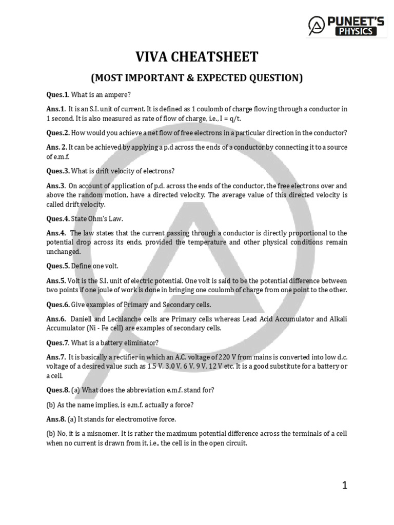 Viva Question Xii Class Edit Pk | PDF | Semiconductors | Diode