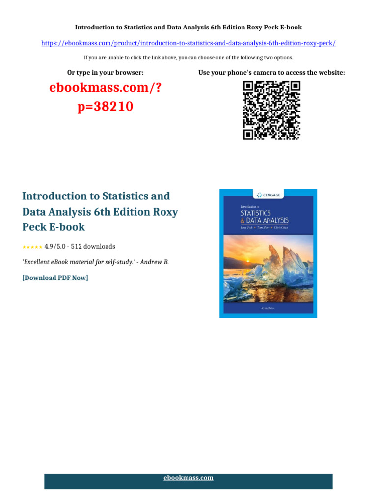 Introduction to Statistics and Data Analysis 6th Edition Roxy Peck ...