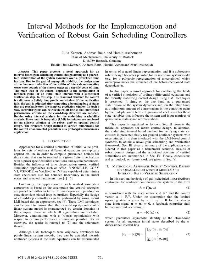 Interval Methods for the Implementation and Verification of Robust Gain ...