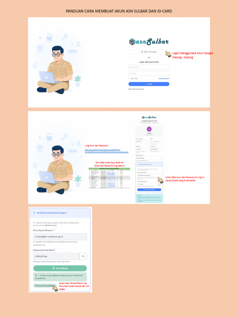 Panduan Cara Membuat Akun Asn Sulbar Dan Id-Card | PDF
