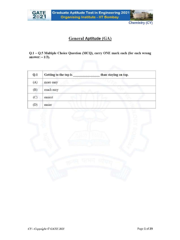 2021 Gate With Answer | PDF