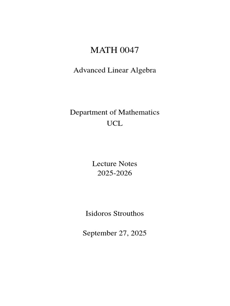 MATH0047 Lecture Notes 1 (2) | PDF | Matrix (Mathematics ...