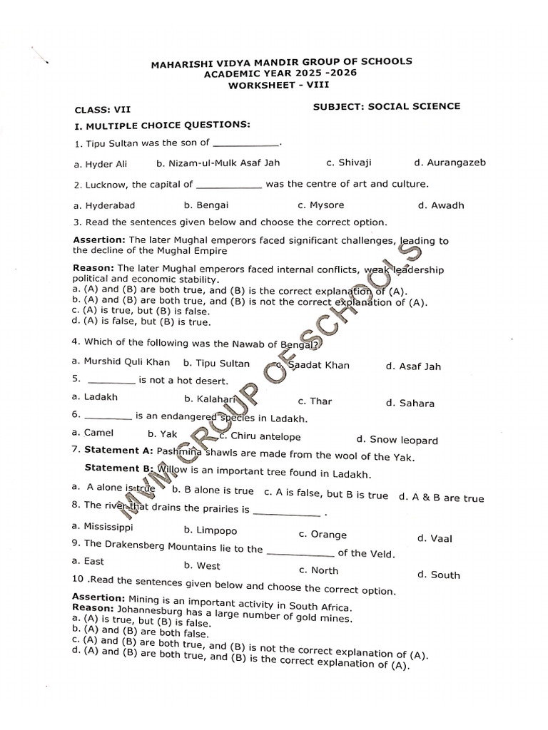 Grade 7 - Worksheet 8&9 | PDF