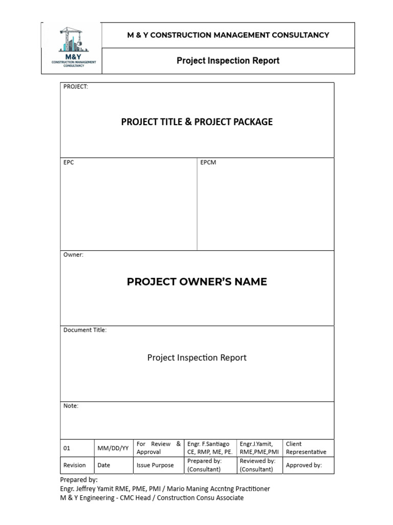 M & Y Project Inspection Report - 01242601 - 001 - Rev.01 | PDF ...