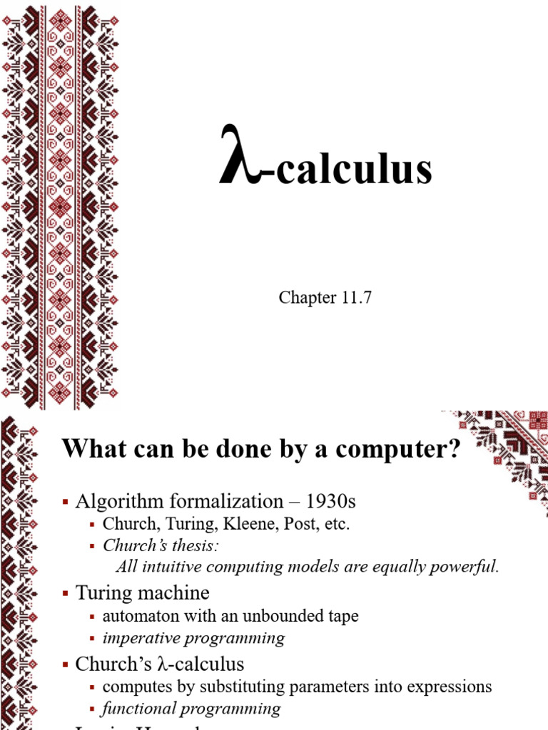 11.1_Lambda_Calculus | PDF | Function (Mathematics) | Theoretical ...