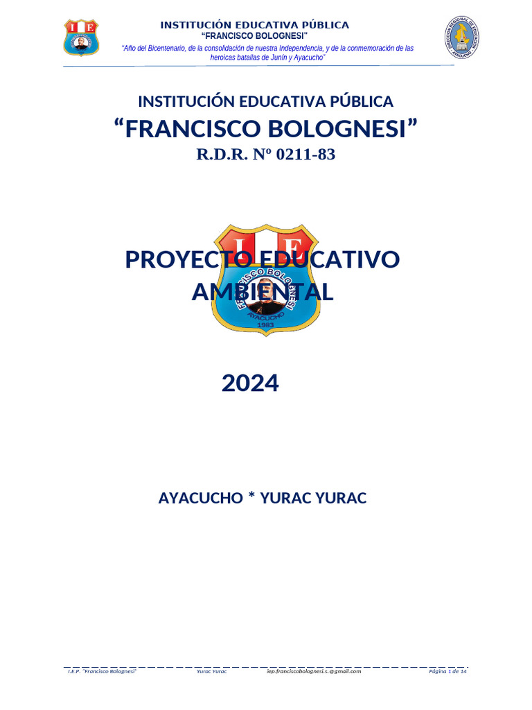 FB Peai - Proyecto Educativo Ambiental Integrado 2025 | PDF ...