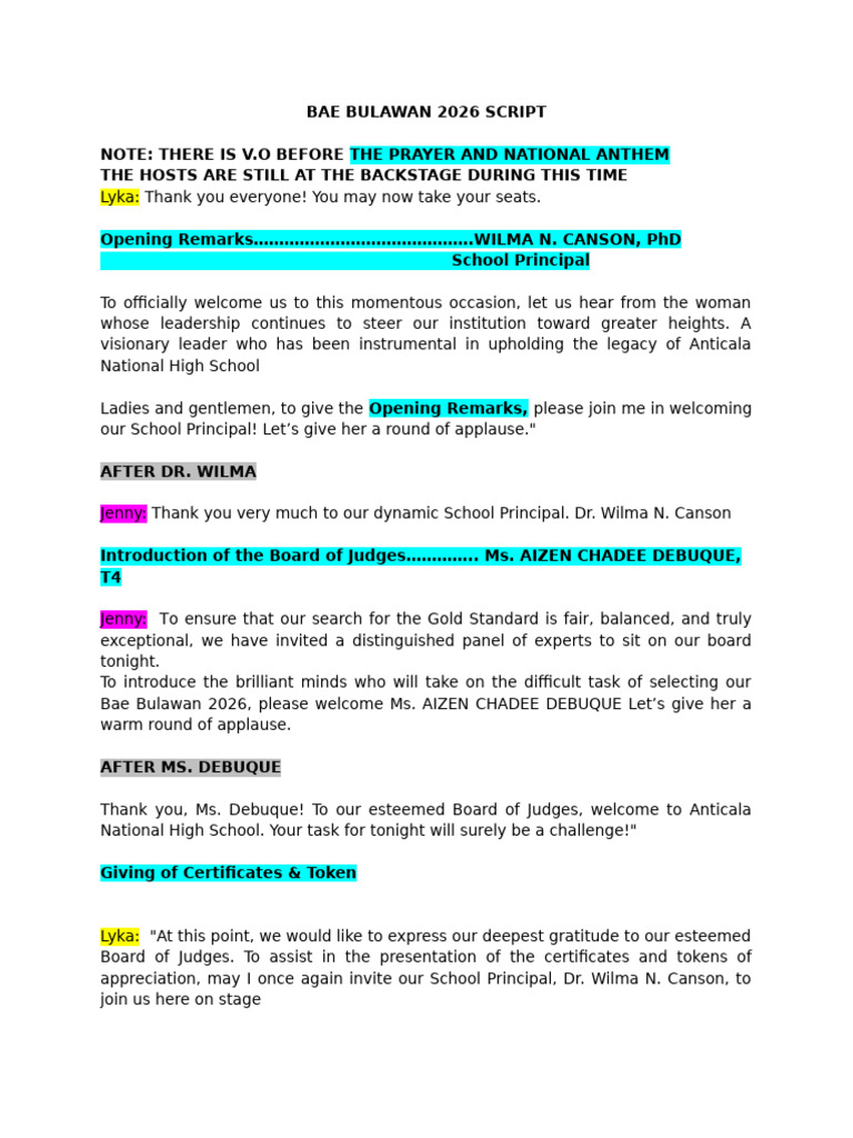 Bae Bulawan V.O Cscript | PDF