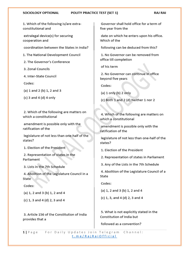 1.polity Set 1 | PDF | Constitution | Government